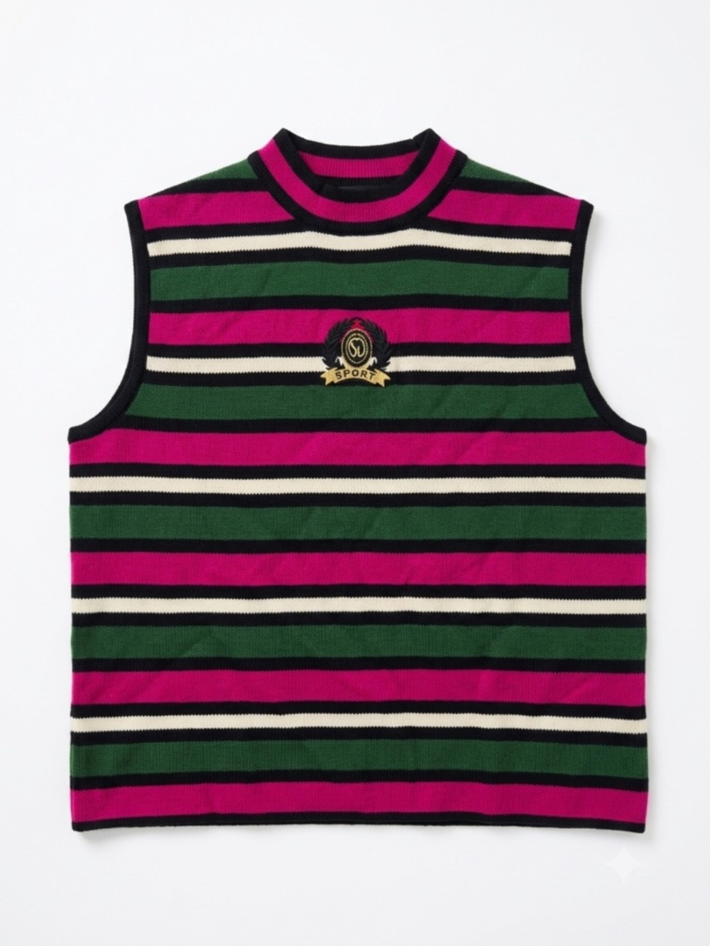VTG St. John Sport Sleeveless Knit Vest Top Striped